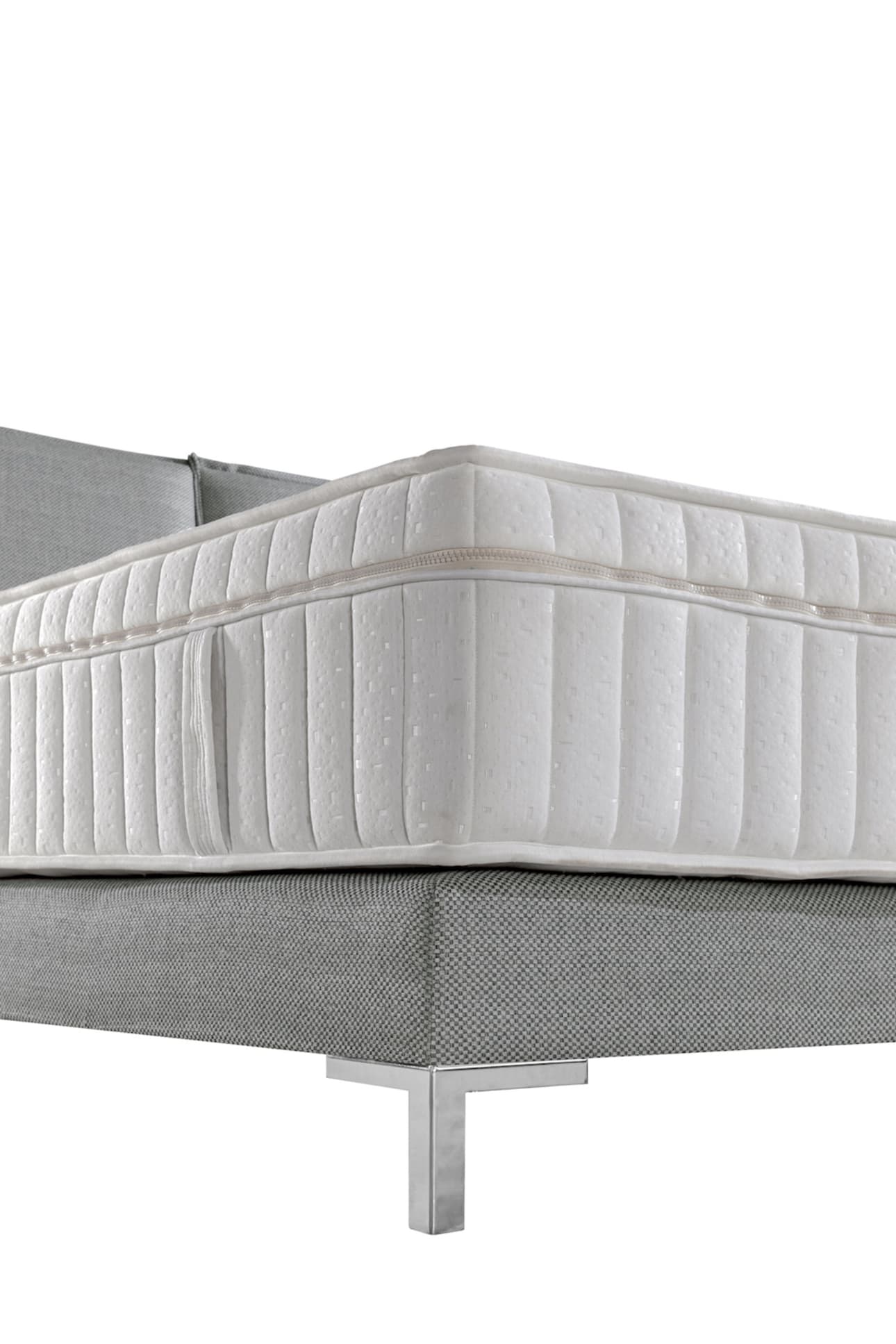 Boxspringbett Lissimo in Hellgrau (180x200cm)