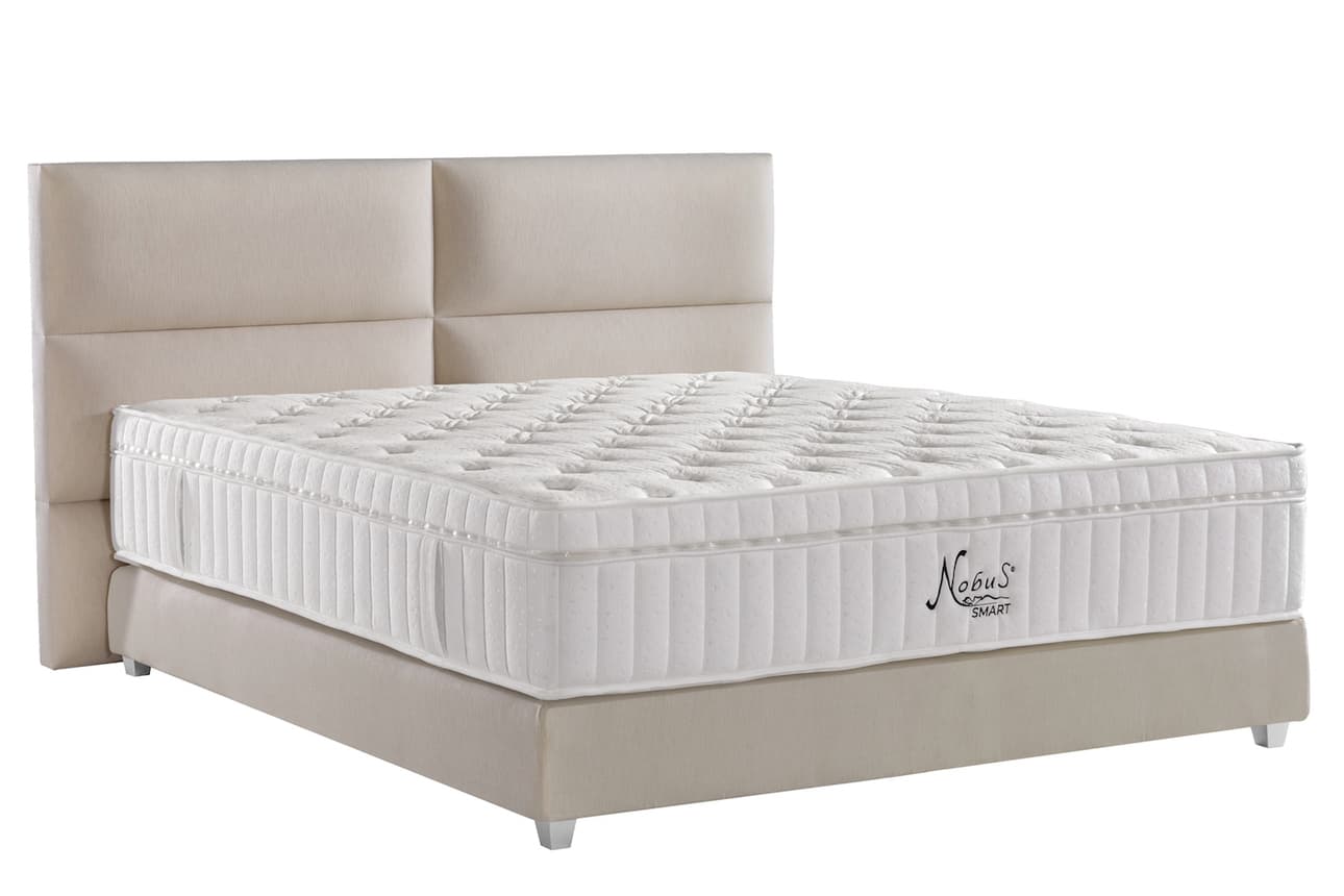 Boxspringbett Square Plus in Leinenoptik (200x200cm)