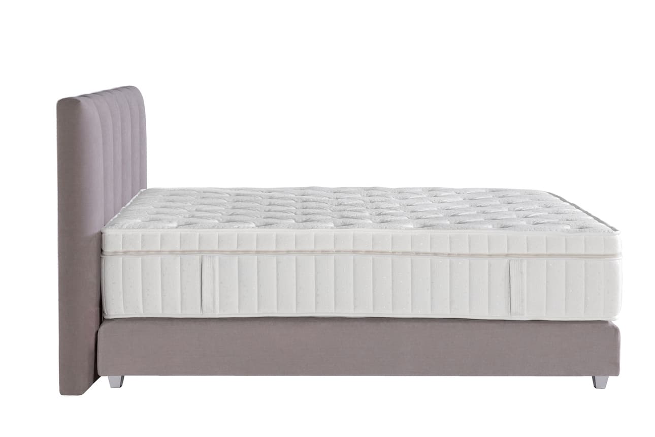 Boxspringbett Vertical in Hell-Taupe (160x200cm)