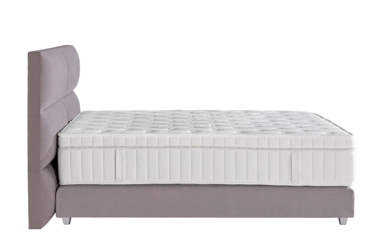 Boxspringbett Square Plus in Hell-Taupe (160x200cm)