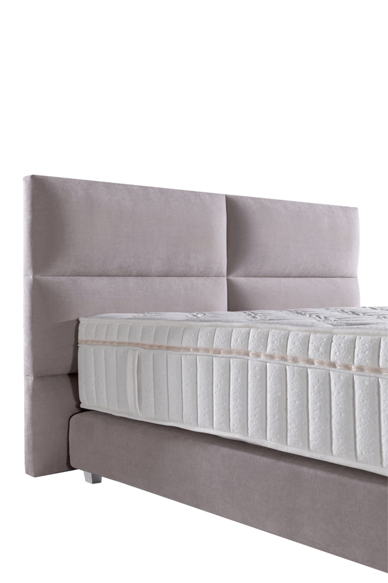 Boxspringbett Square Plus in Hell-Taupe (140x200cm)