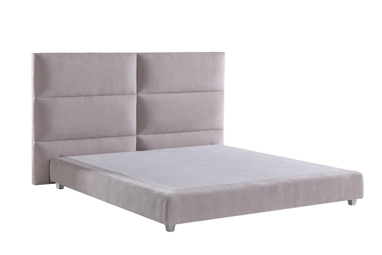 Boxspringbett Bettgestell Square Plus (160x200cm) in Hell-Taupe