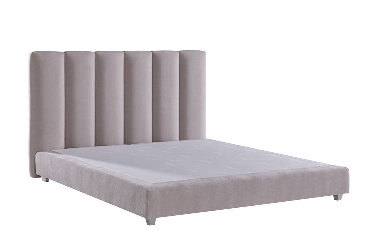 Boxspringbett Vertical in Hell-Taupe (160x200cm)