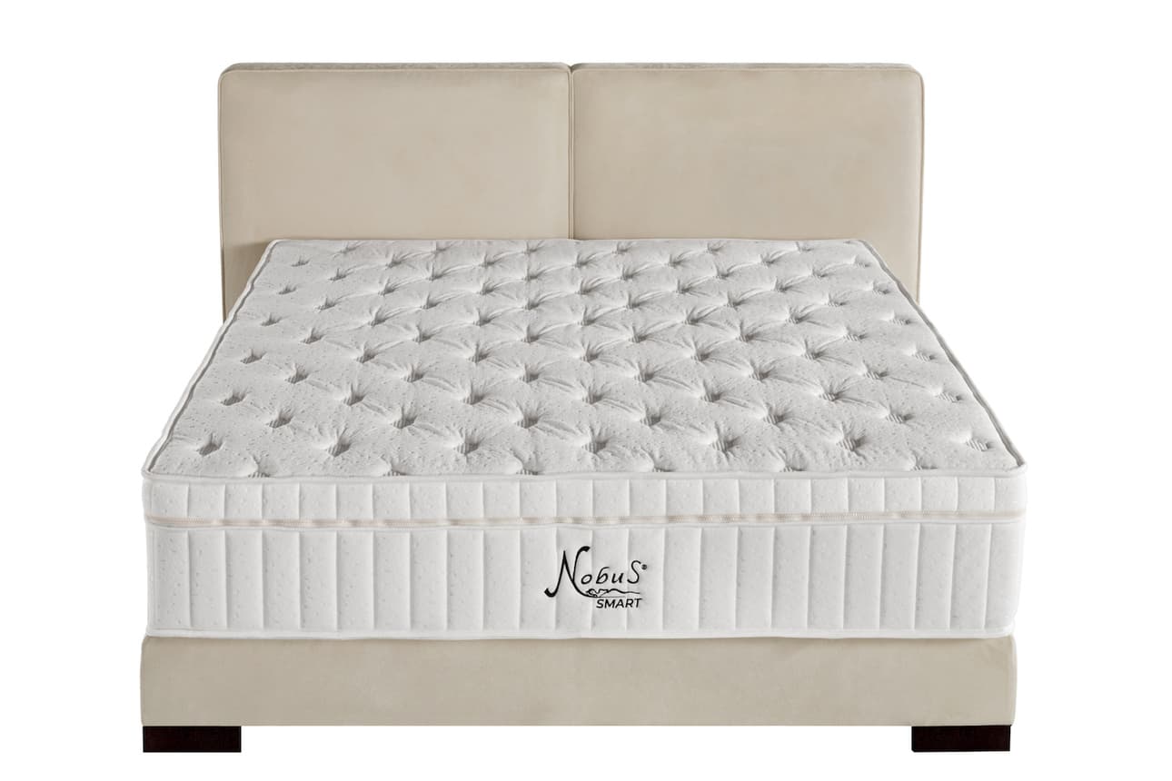 Boxspringbett Lazy Plus in Hell-Creme (180x200cm)