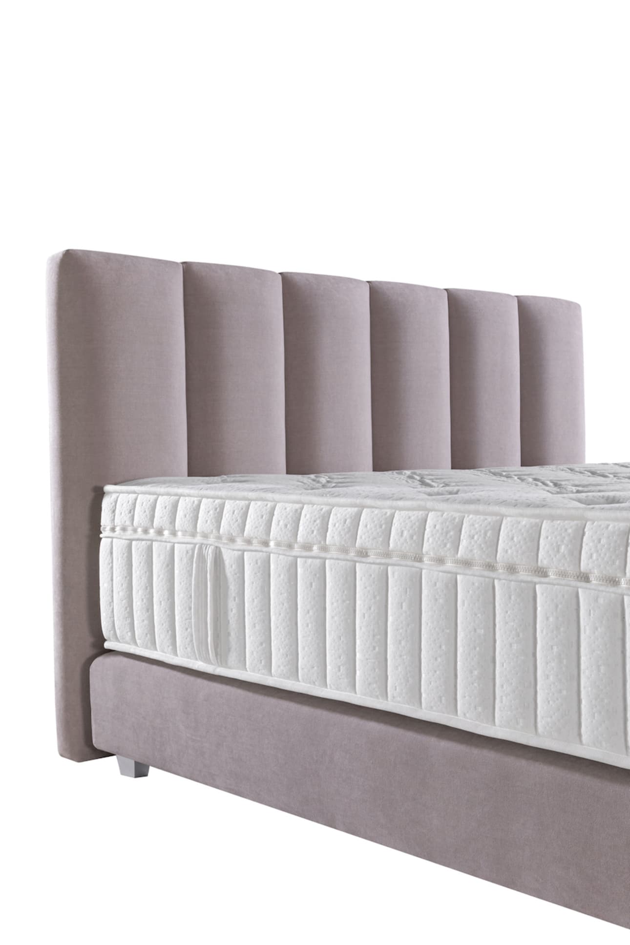 Boxspringbett Vertical in Hell-Taupe (180x200cm)