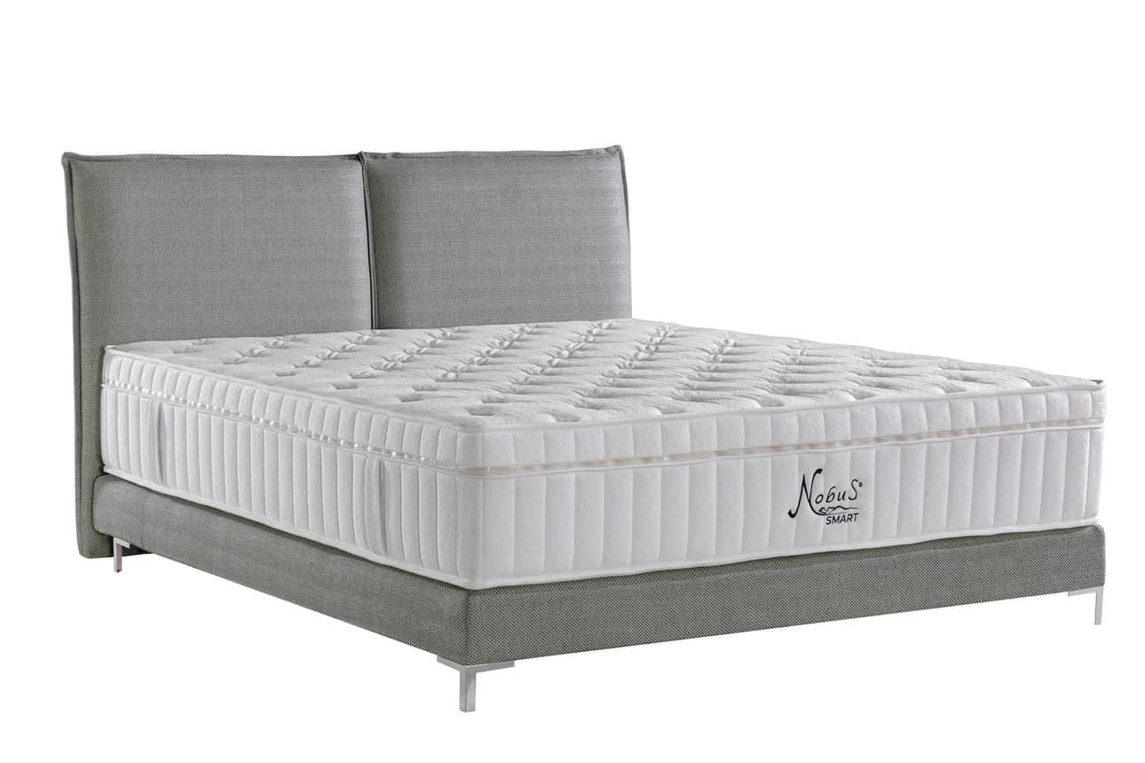 Boxspringbett Lissimo in Hellgrau (160x200cm)