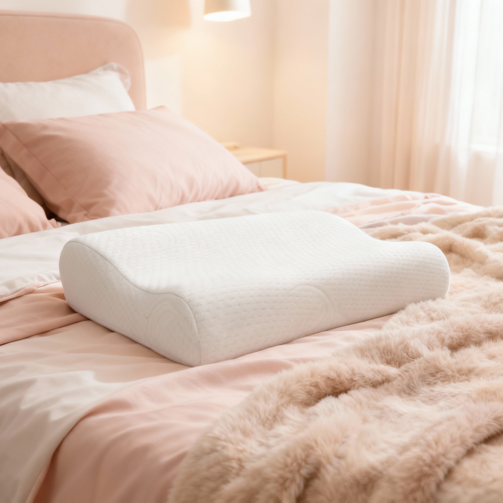 BCSHome Reise-Set – 2-teilig mit Viscoschaum Reisetopper  und ergonomischem Memory-Foam Nackenkissen (50x30cm)