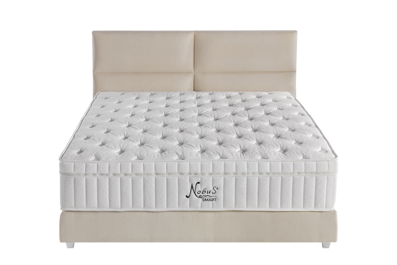 Boxspringbett Square Plus in Leinenoptik (160x200cm)