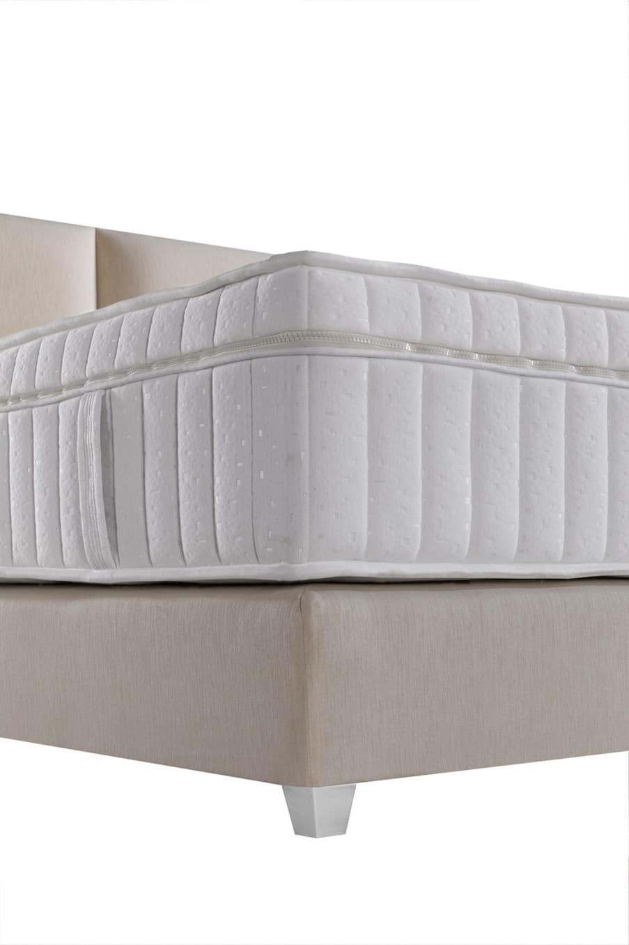 Boxspringbett Square Plus in Leinenoptik (200x200cm)