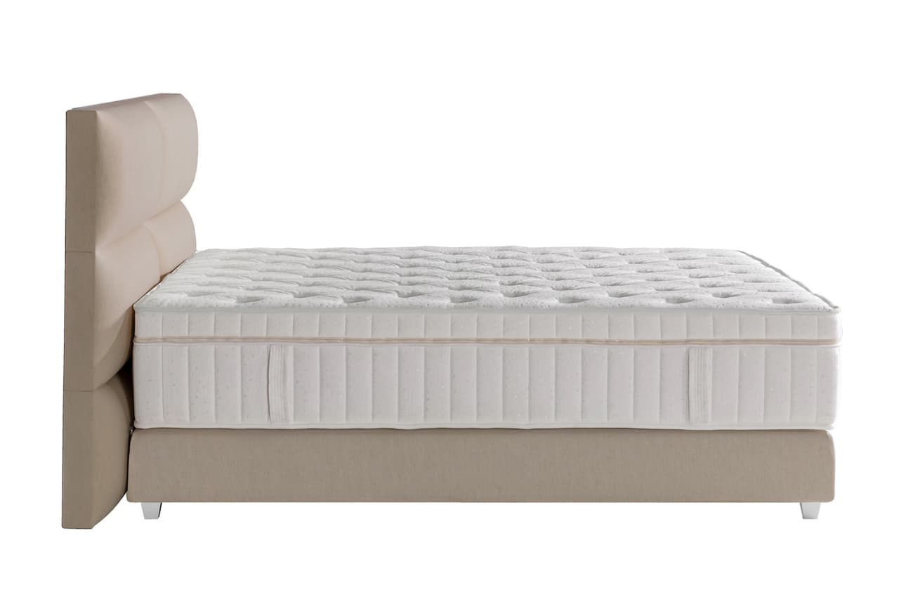 Boxspringbett Square Plus in Leinenoptik (200x200cm)