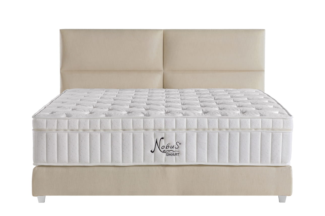 Boxspringbett Square Plus in Leinenoptik (160x200cm)